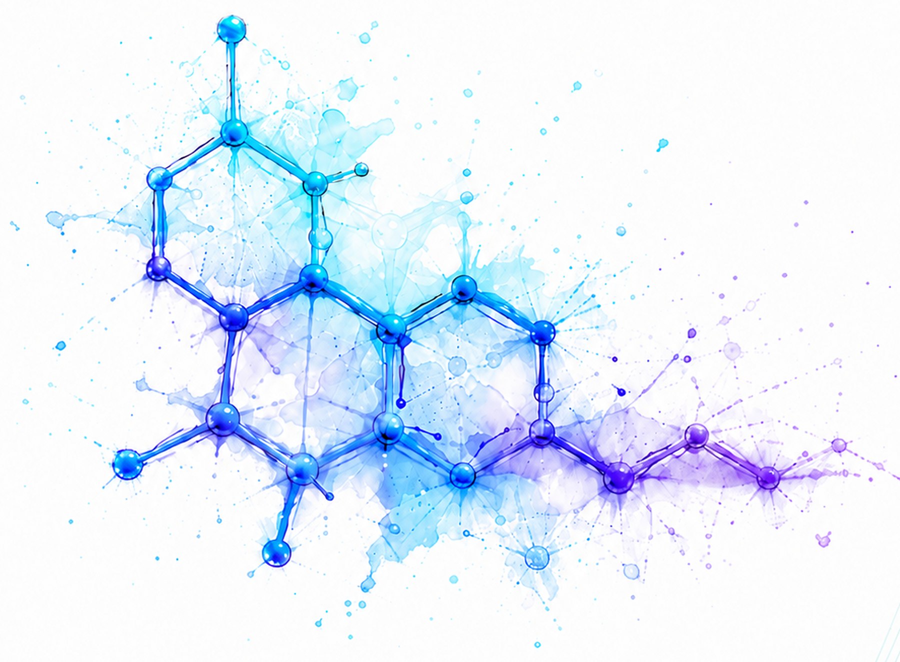 Molecular structure illustration representing pharmacogenomic analysis
